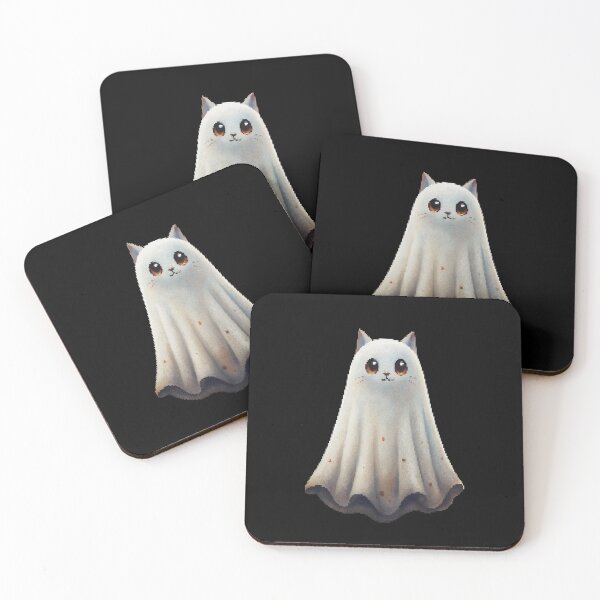 Item preview, Spooky Cute Cat Ghost Sheet Pixelate designed and sold by Lelijo.