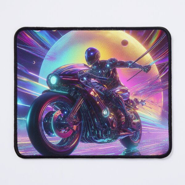 Item preview, Cyperpunk Character on a Futuristic Motorcycle designed and sold by BlueGnome.