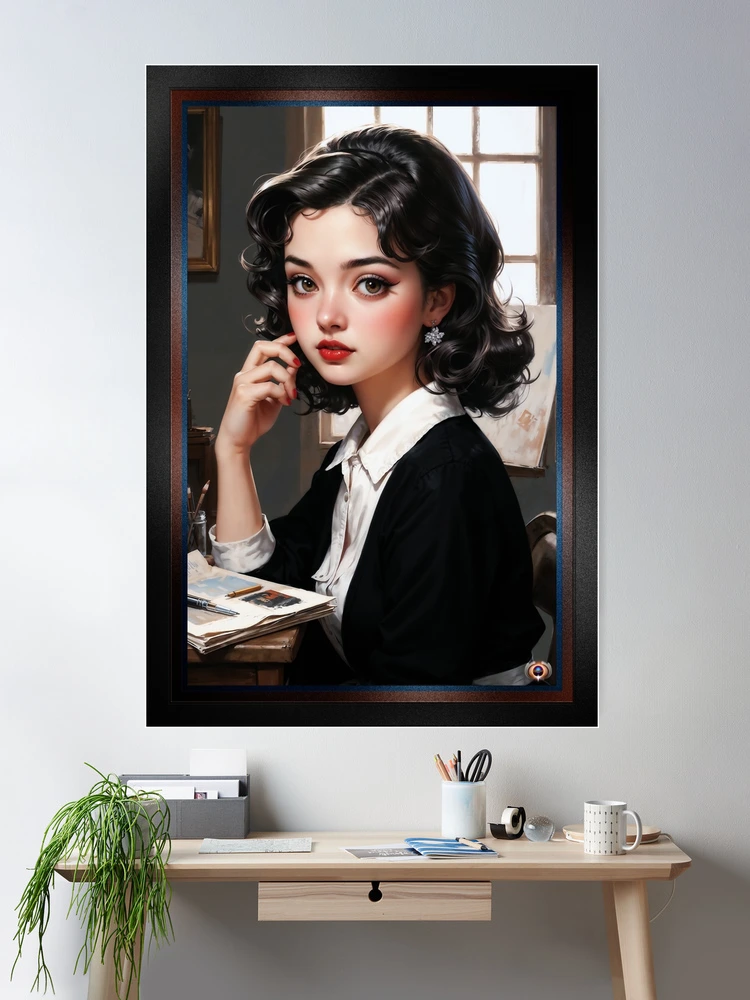 I Will Have To Think About That She Whispers In Thoughtful Contemplation AI Concept Art by Xzendor7 - With Her Adorable Eyes 2 I'll Have To Think About That She Whispers In Thoughtful Contemplation Captivating AI Concept Art by Xzendor7 Poster Decor Art Print