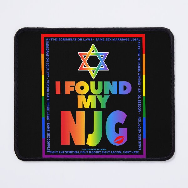 Item preview, SUJD0057 Jewish Designs I Found My NJG or Nice Jewish Girl LGBTQ Love Israel rainbow design shows how Israel protects LGBTQ Rights designed and sold by JewishDesigns.