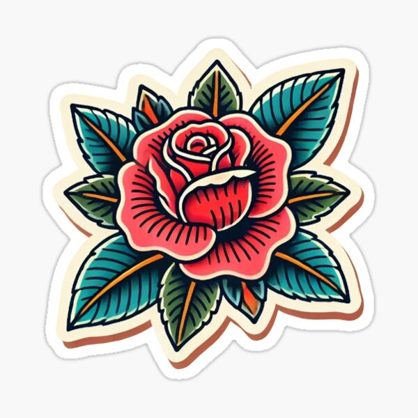 Item preview, Traditional Rose Tattoo Design designed and sold by TraditionalData.