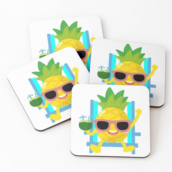 Item preview, pineapple drinking coconut water, Funny pineapple hello summer designed and sold by NoeySmiley55.