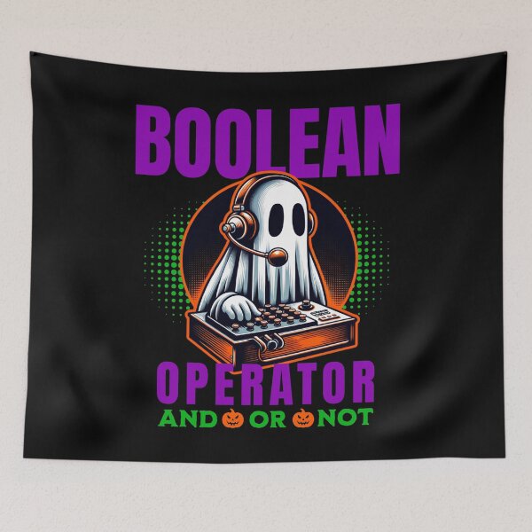 Item preview, Boolean Operator Ghost Funny Halloween Librarian designed and sold by darkskydelights.