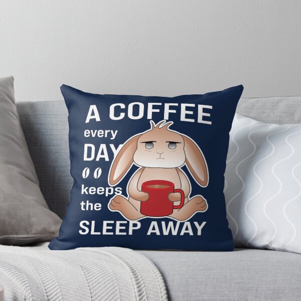 Item preview, Cute Kawaii Bunny Drinking Coffee, A Coffee every Day Keeps the Sleep Away Funny Saying designed and sold by Shiraufa.