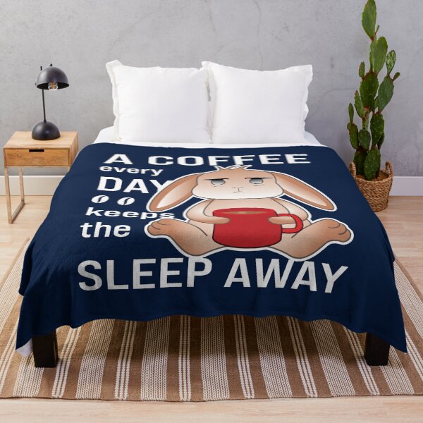 Item preview, Cute Kawaii Bunny Drinking Coffee, A Coffee every Day Keeps the Sleep Away Funny Saying designed and sold by Shiraufa.