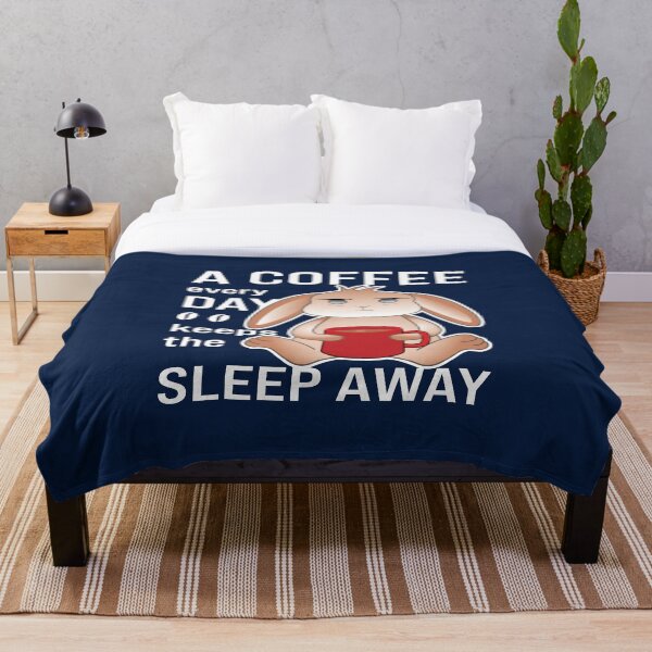 Item preview, Cute Kawaii Bunny Drinking Coffee, A Coffee every Day Keeps the Sleep Away Funny Saying designed and sold by Shiraufa.