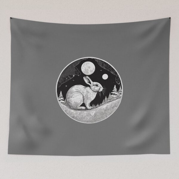 Item preview, Enchanting "Full Moon with Bunny" Design - Perfect for Dreamy Vibes designed and sold by InwzaDesign.