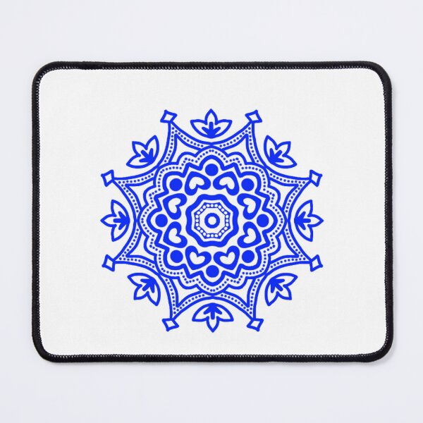 Item preview, Blue circular folk motif designed and sold by Kalpa.