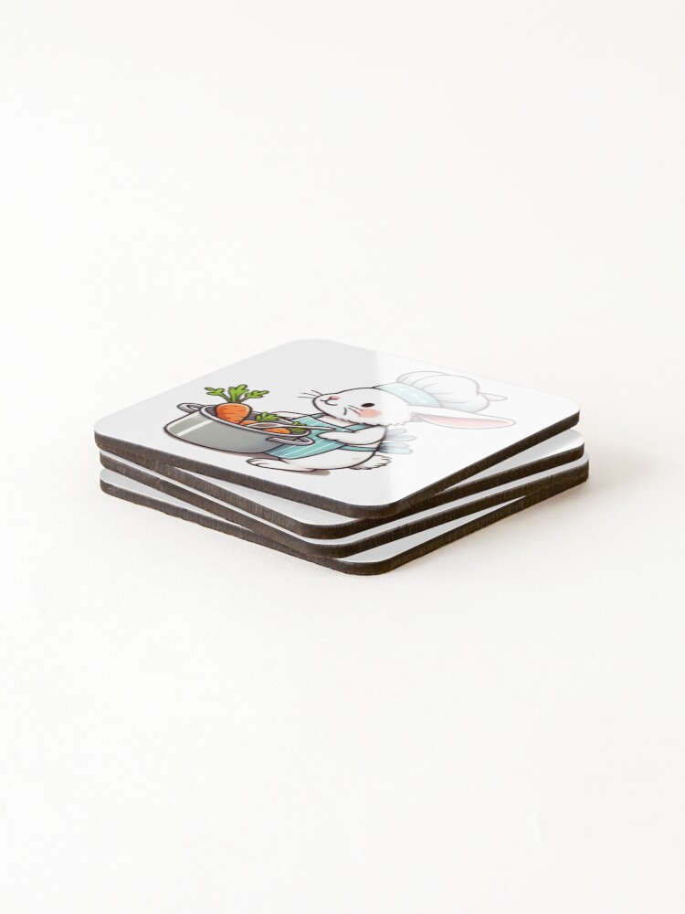 Thumbnail 4 of 5, Coasters (Set of 4), Chef Rabbit designed and sold by NattyGe.