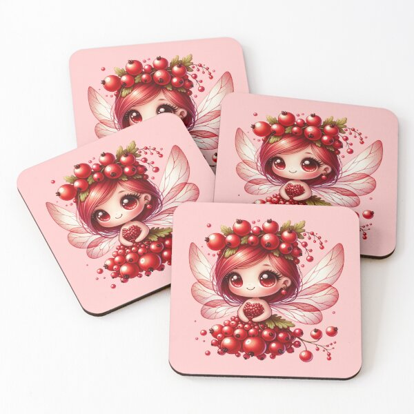 Item preview, Redcurrants Fairy with wings Fruits Summer Manga Anime Chibi Girl Kawaii Cassis Berries Elves designed and sold by Annika Shurafa.