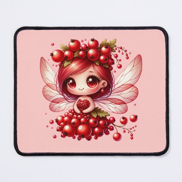 Item preview, Redcurrants Fairy with wings Fruits Summer Manga Anime Chibi Girl Kawaii Cassis Berries Elves designed and sold by Annika Shurafa.