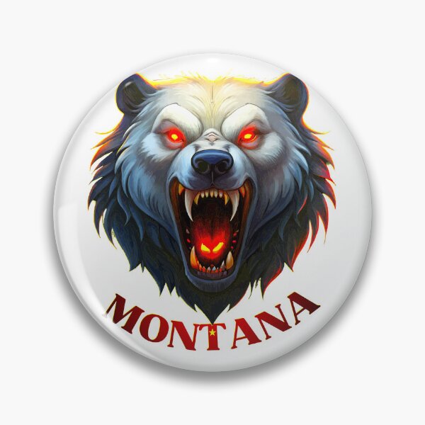 Item preview, Fierce Montana Bear - Fiery Eyes & Bared Fangs Design. designed and sold by VikArtStudio.