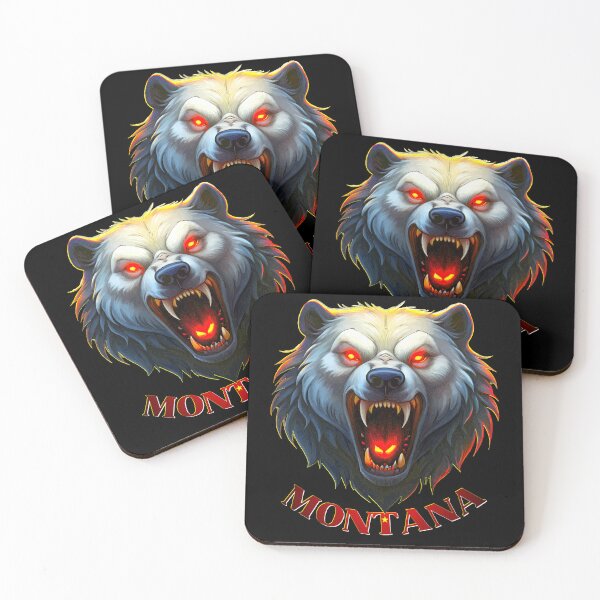 Item preview, Fierce Montana Bear - Fiery Eyes & Bared Fangs Design. designed and sold by VikArtStudio.