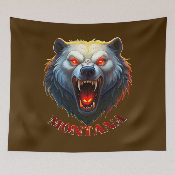 Item preview, Fierce Montana Bear - Fiery Eyes & Bared Fangs Design. designed and sold by VikArtStudio.