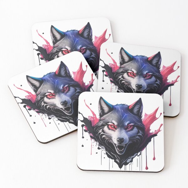 Item preview, A picture of a wolf drawn in bright colors designed and sold by mutarid.