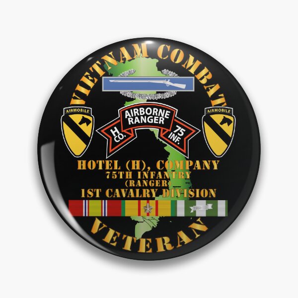 Artikelvorschau, Vietnam-Kampfveteran - H Co 75. Infanterie (Ranger) - 1. Kavalleriedivision SSI entworfen und verkauft von Military Insignia Products.