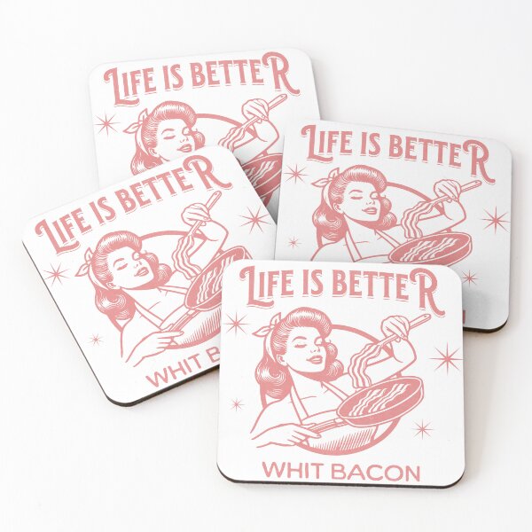 Item preview, Life is Better with Bacon - Retro Vintage Cooking Design designed and sold by CALIMASHIRTS.