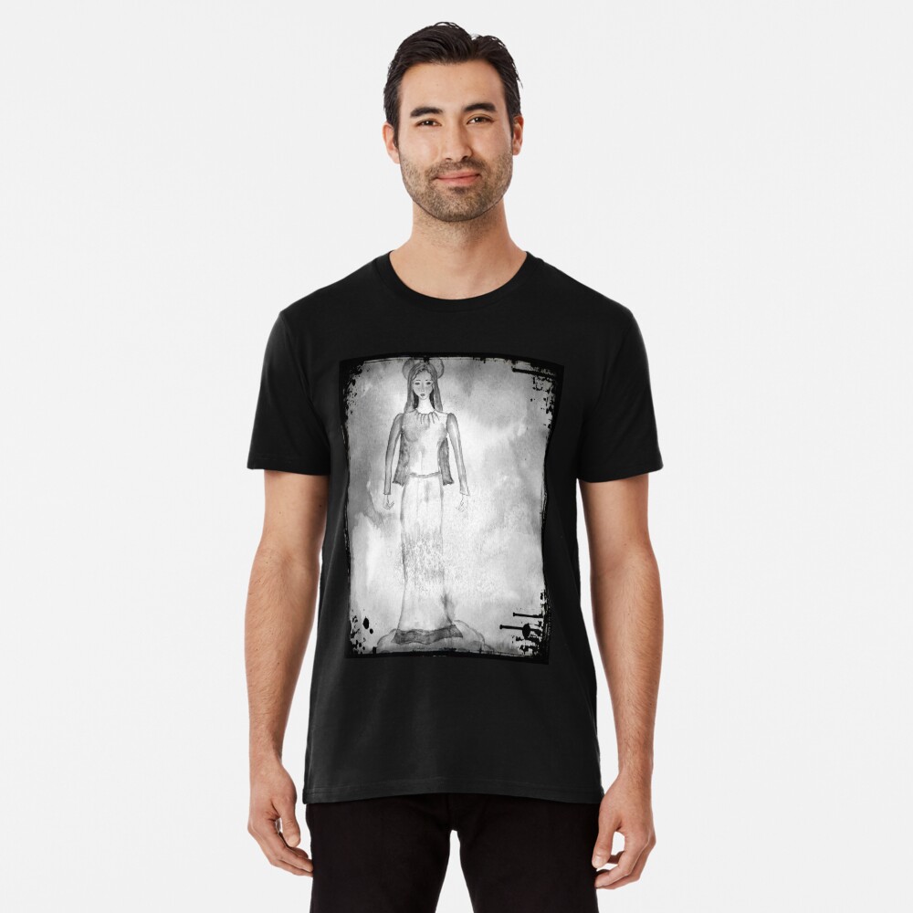 Virgin Mary Painting Black and White Premium T-Shirt