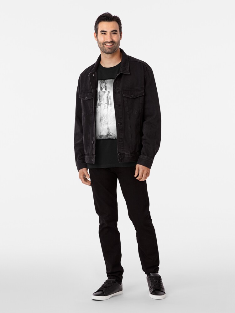 Alternate view of Virgin Mary Painting Black and White Premium T-Shirt