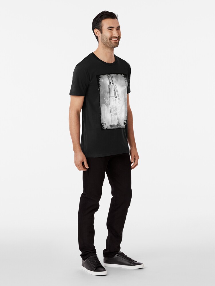 Alternate view of Virgin Mary Painting Black and White Premium T-Shirt