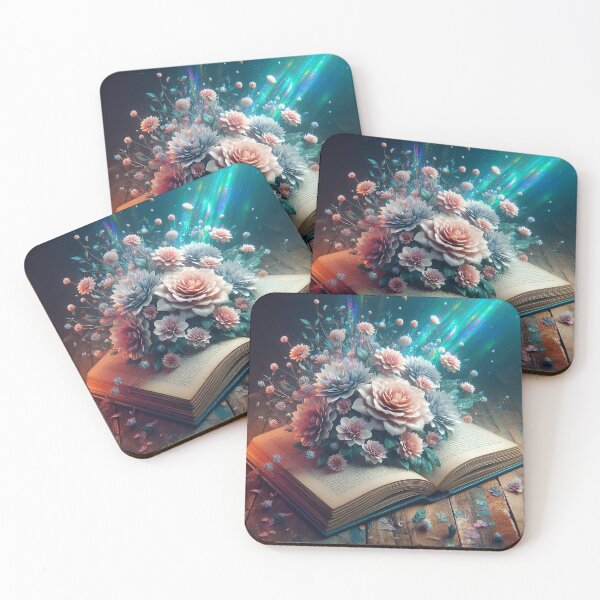 Item preview, Old Fantasy Library Book with Flowers coming out of it designed and sold by BlueGnome.
