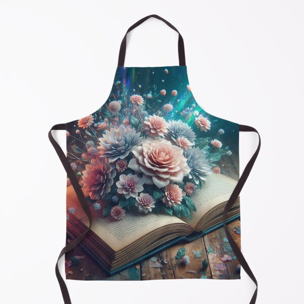 Item preview, Old Fantasy Library Book with Flowers coming out of it designed and sold by BlueGnome.
