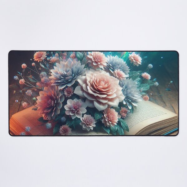 Item preview, Old Fantasy Library Book with Flowers coming out of it designed and sold by BlueGnome.
