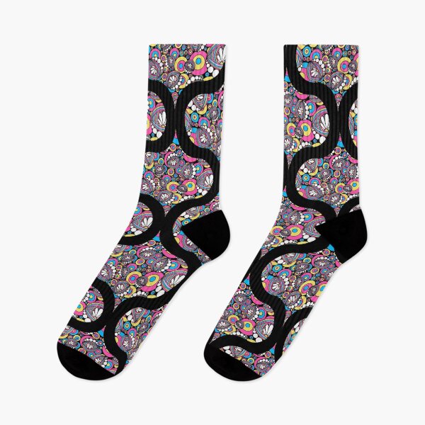 Item preview, 80s Aerobics Rainbow Daisy Doodle Retro Ogee designed and sold by Triplicate Limited.