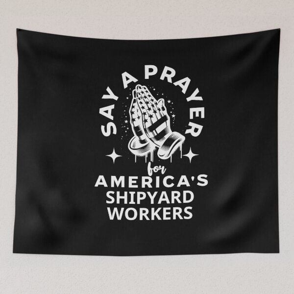 Item preview, Patriotic Praying Hands for America's Shipyard Workers designed and sold by Hananiah Merch.