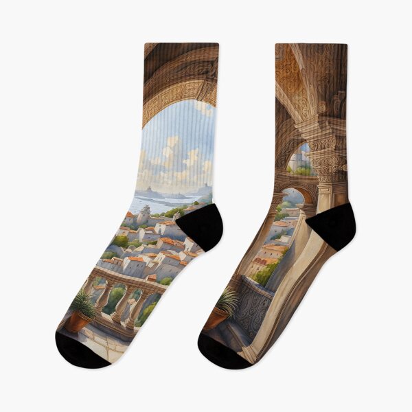 Item preview, Amalfi Villa: Archway View of Coastal Splendor designed and sold by LSVart.
