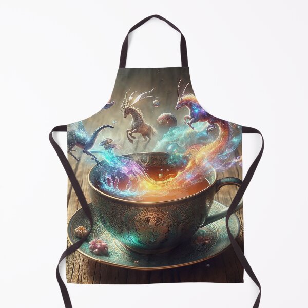 Item preview, Magical creatures coming out of a cup of tea designed and sold by BlueGnome.