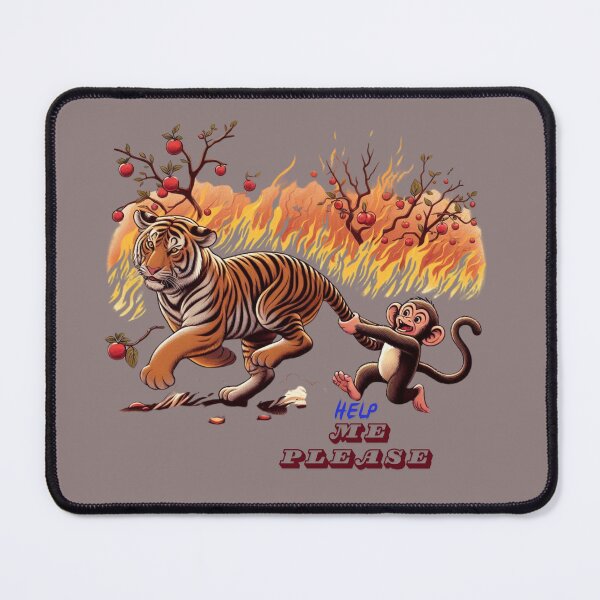 Item preview, Tiger and Monkey they are running away from fire  designed and sold by Sasi68686.