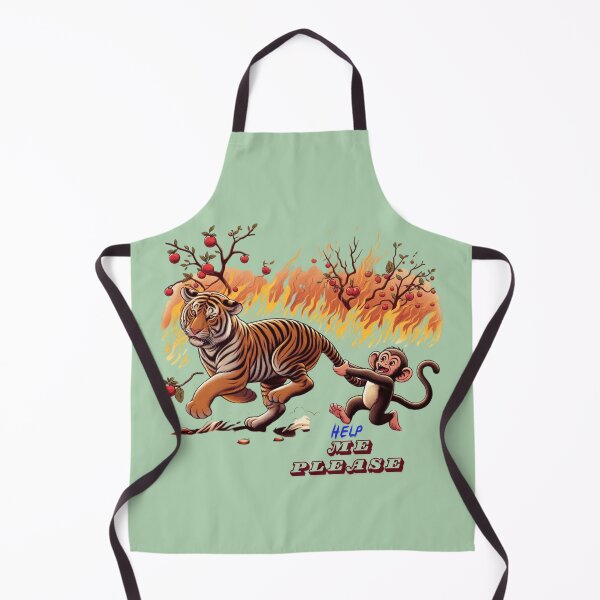 Item preview, Tiger and Monkey they are running away from fire designed and sold by Sasi68686.
