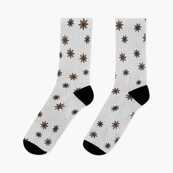 Item preview, Spicy Anise Stars on a Gray Woven Background  Warm Minimalist Earth Tones Neutral   designed and sold by LoreliDesigns.