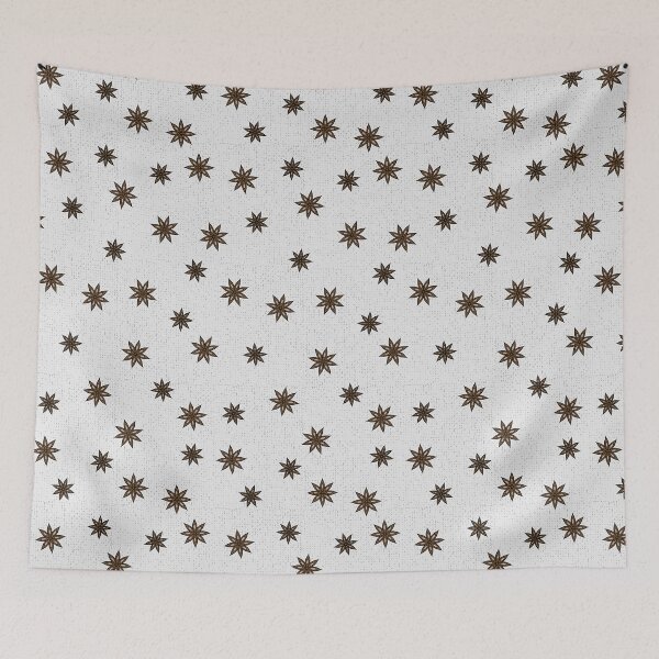 Item preview, Spicy Anise Stars on a Gray Woven Background  Warm Minimalist Earth Tones Neutral   designed and sold by LoreliDesigns.