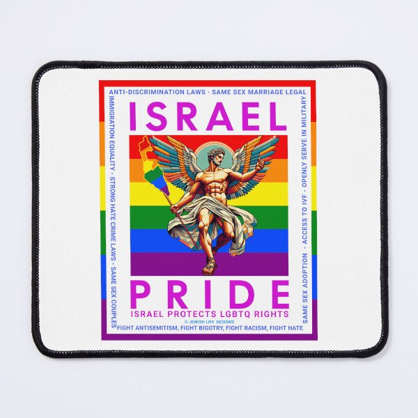 Item preview, SUJD0060 Jewish Designs LGBTQ Angel says Israel Protects LGBTQ Rights designed and sold by JewishDesigns.