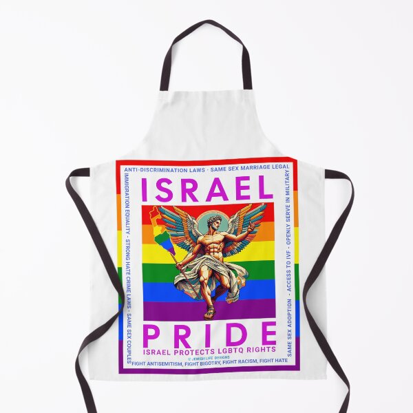 Item preview, SUJD0060 Jewish Designs LGBTQ Angel says Israel Protects LGBTQ Rights designed and sold by JewishDesigns.