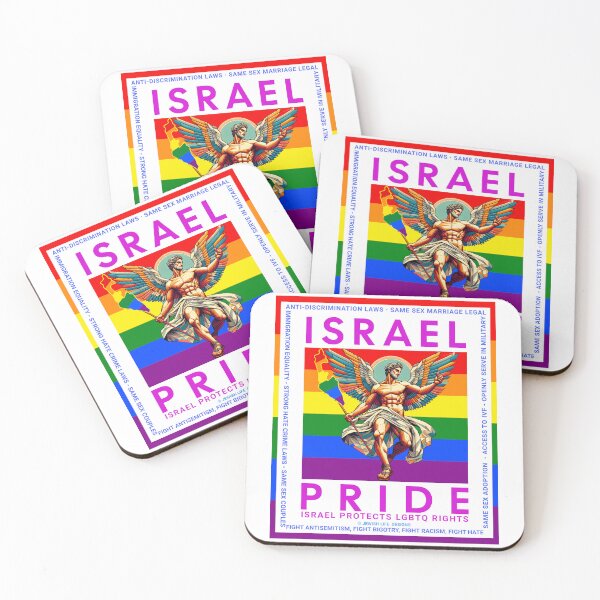 Item preview, SUJD0060 Jewish Designs LGBTQ Angel says Israel Protects LGBTQ Rights designed and sold by JewishDesigns.