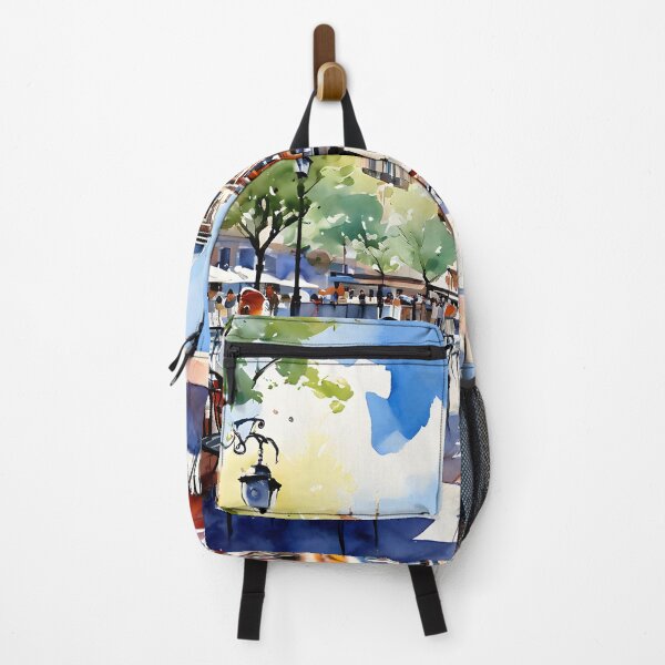 Item preview, Vibrant Watercolor: Terraza de la Plaza Mayor designed and sold by LSVart.