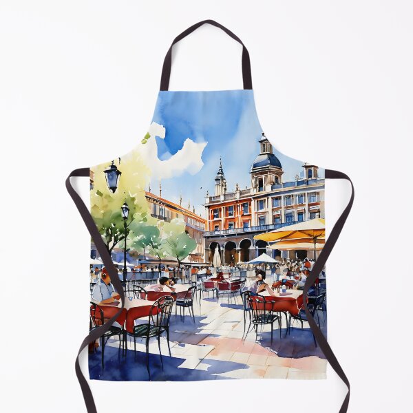 Item preview, Acuarela Vibrante: Terraza de la Plaza Mayor designed and sold by LSVart.