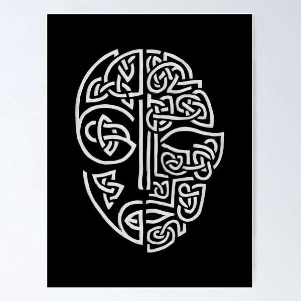 Item preview, The Face of the Ancient Celt. Abstract Celtic Design designed and sold by CELTIC-DESIGNS.