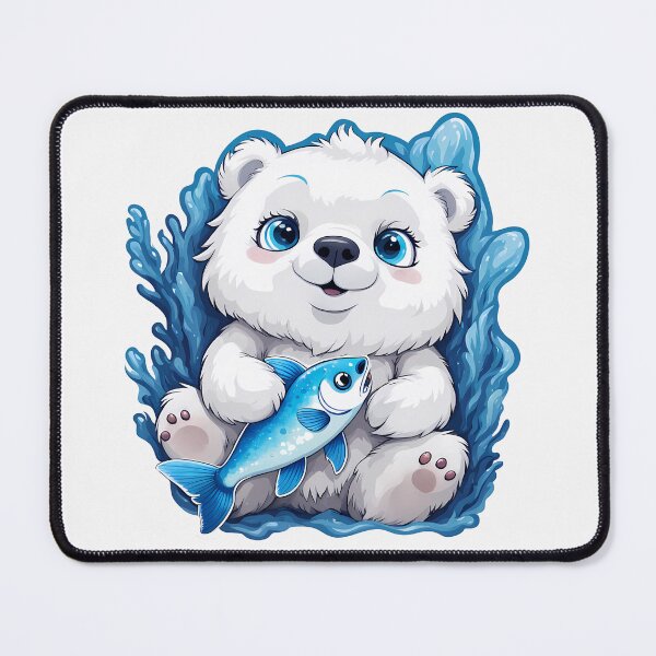 Item preview, Arctic Polar Bear Caught a Fish designed and sold by ElegantOutlines.