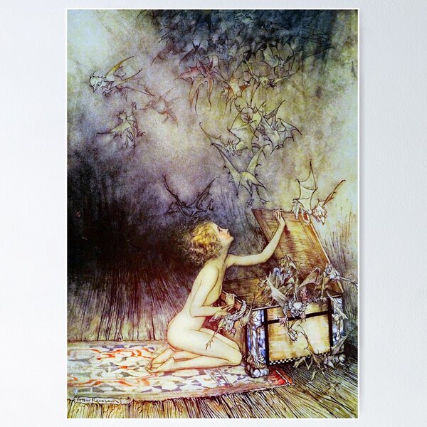 Item preview, Pandora's Box by Arthur Rackham designed and sold by forgottenbeauty.