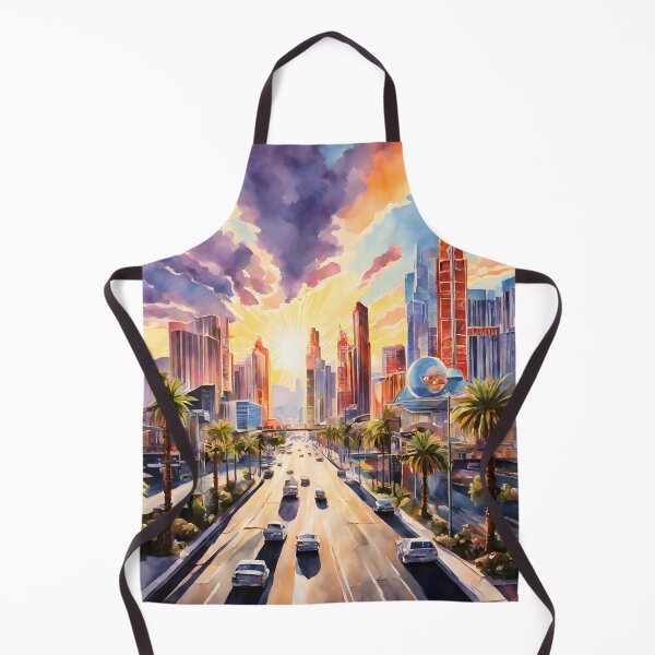 Item preview, Las Vegas Skyline: Vibrant Watercolor Sunrise Rays designed and sold by LSVart.