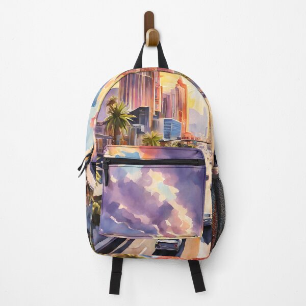 Item preview, Las Vegas Skyline: Vibrant Watercolor Sunrise Rays designed and sold by LSVart.