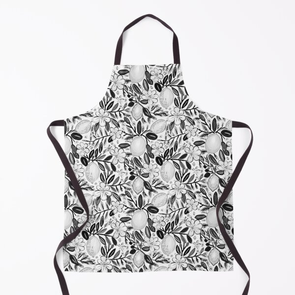 Item preview, Monochrome Melody: Lemon Blossom Botanical Pattern designed and sold by JackrabbitPub.
