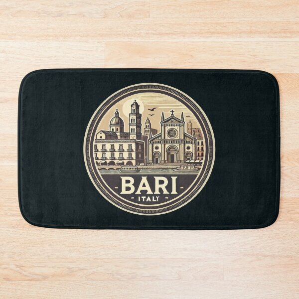 Item preview, Bari Italy Illustration Travel Art Badge designed and sold by KrisSidDesigns.
