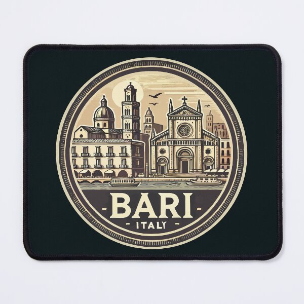 Item preview, Bari Italy Illustration Travel Art Badge designed and sold by KrisSidDesigns.