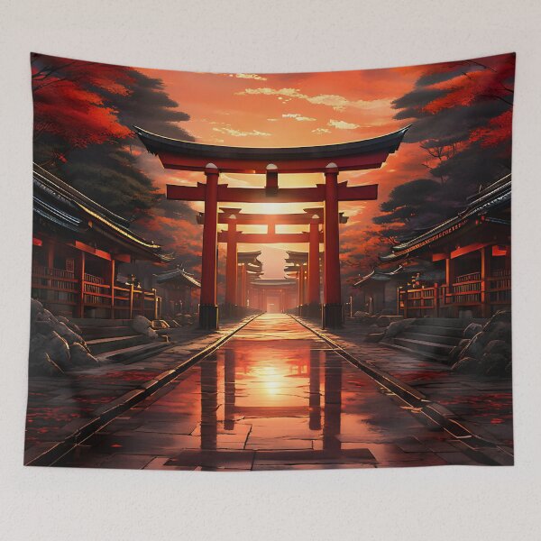 Item preview, Fushimi Inari Shrine: Sunset Through Red Gates designed and sold by LSVart.