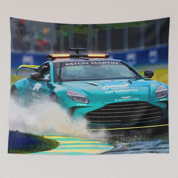 Item preview, The F1 safety car racing through standing water during the 2024 Canadian Grand Prix abstract designed and sold by Rodissimus1984.